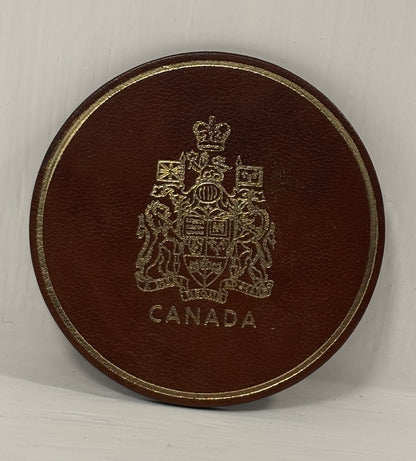 Tilley Canada Crest Leather Coaster Set