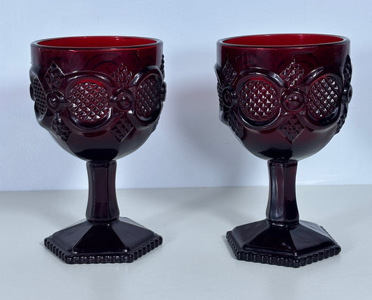 Avon Cape Cod Red Wine Goblet Set