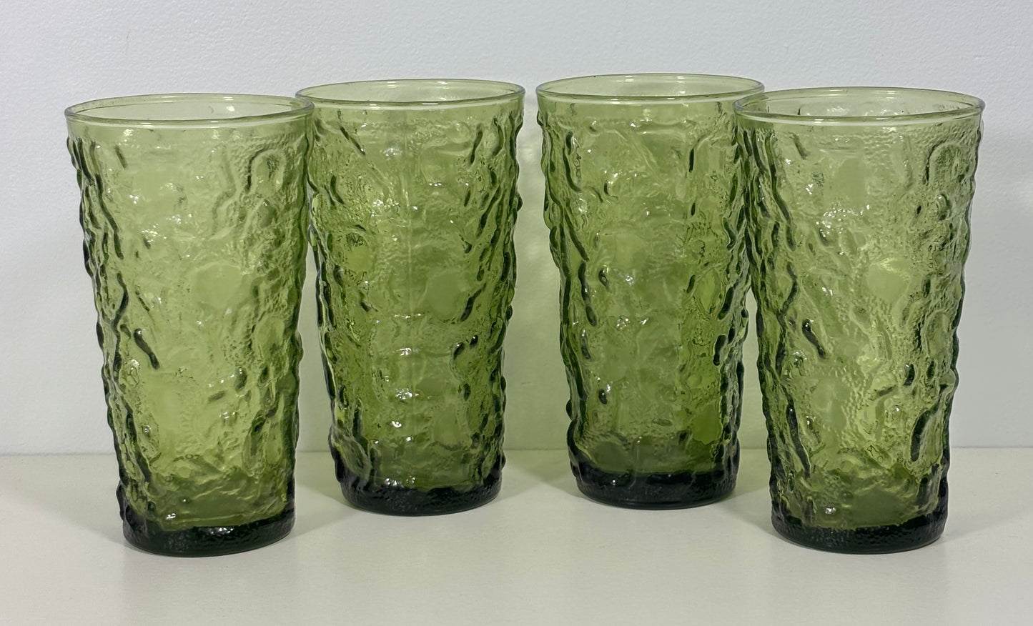 Anchor Hocking Lido Milano Avocado Green Tumbler Glass Set