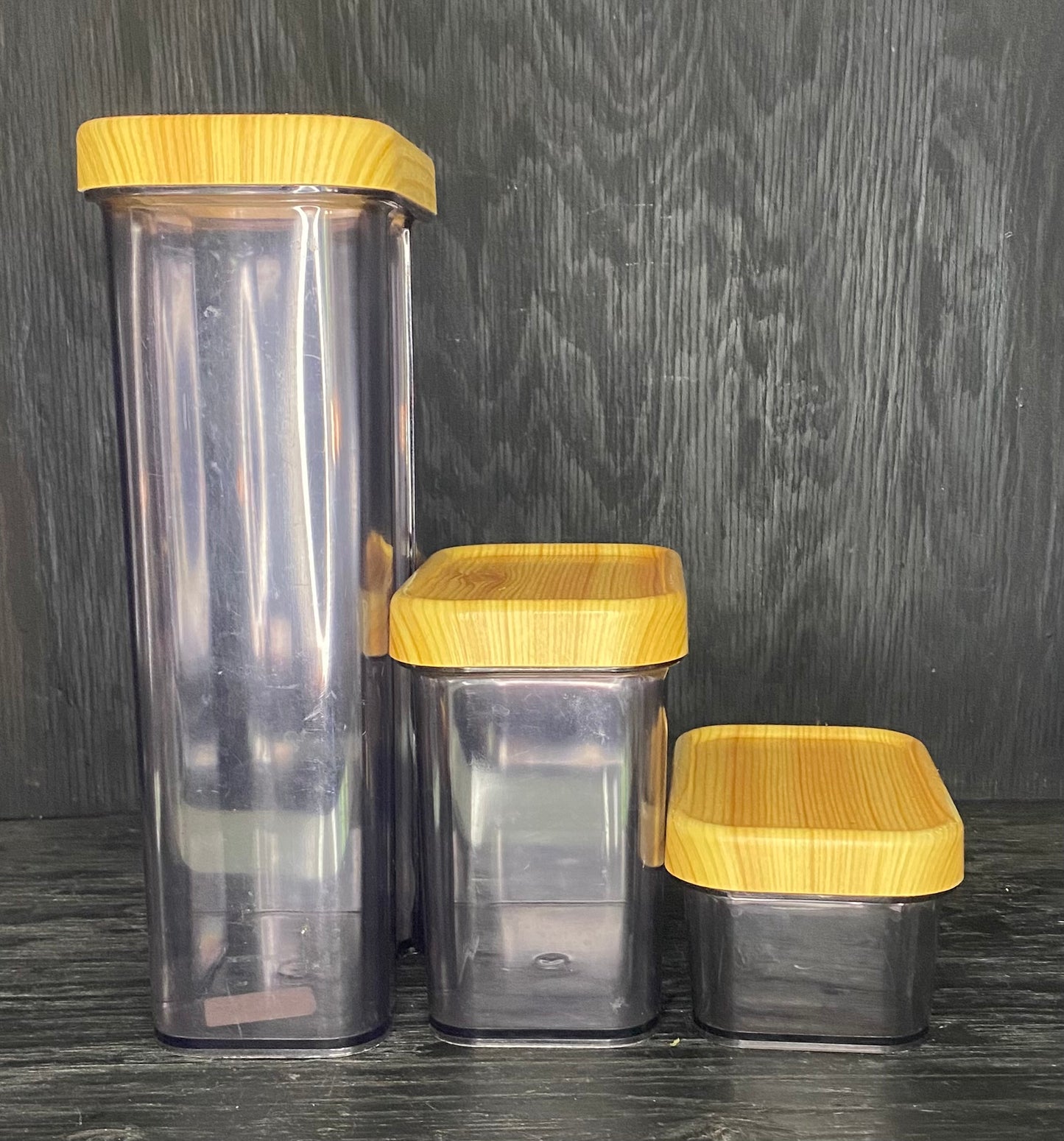 Robex Vintage Wood Grain Food Storage Containers Set