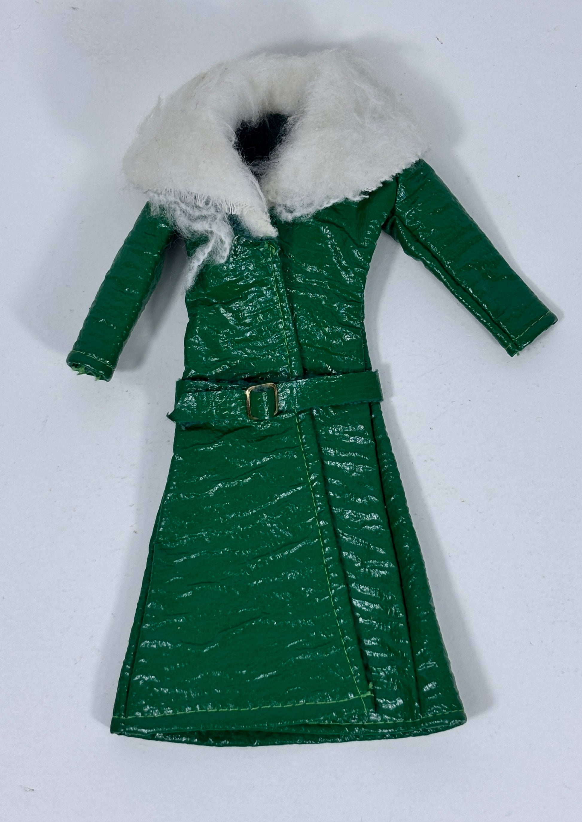 Vintage Barbie Green Pleather Coat with Belt