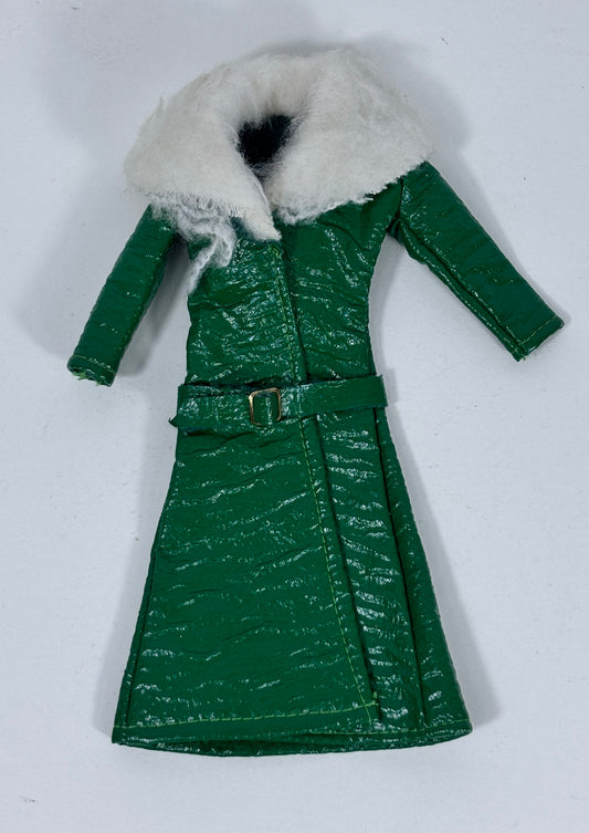 Vintage Barbie Green Pleather Coat with Belt