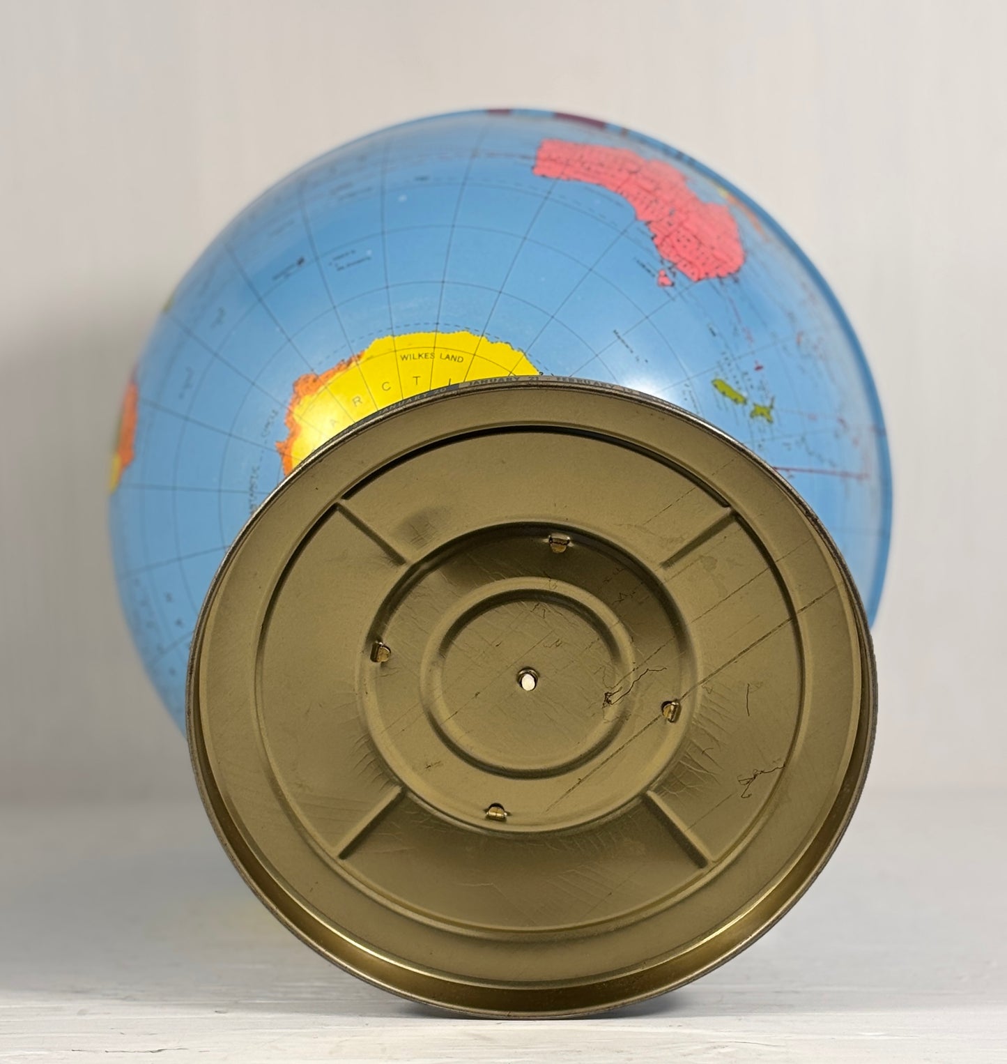 Ohio Art Tin World Globe With Zodiac Signs Base