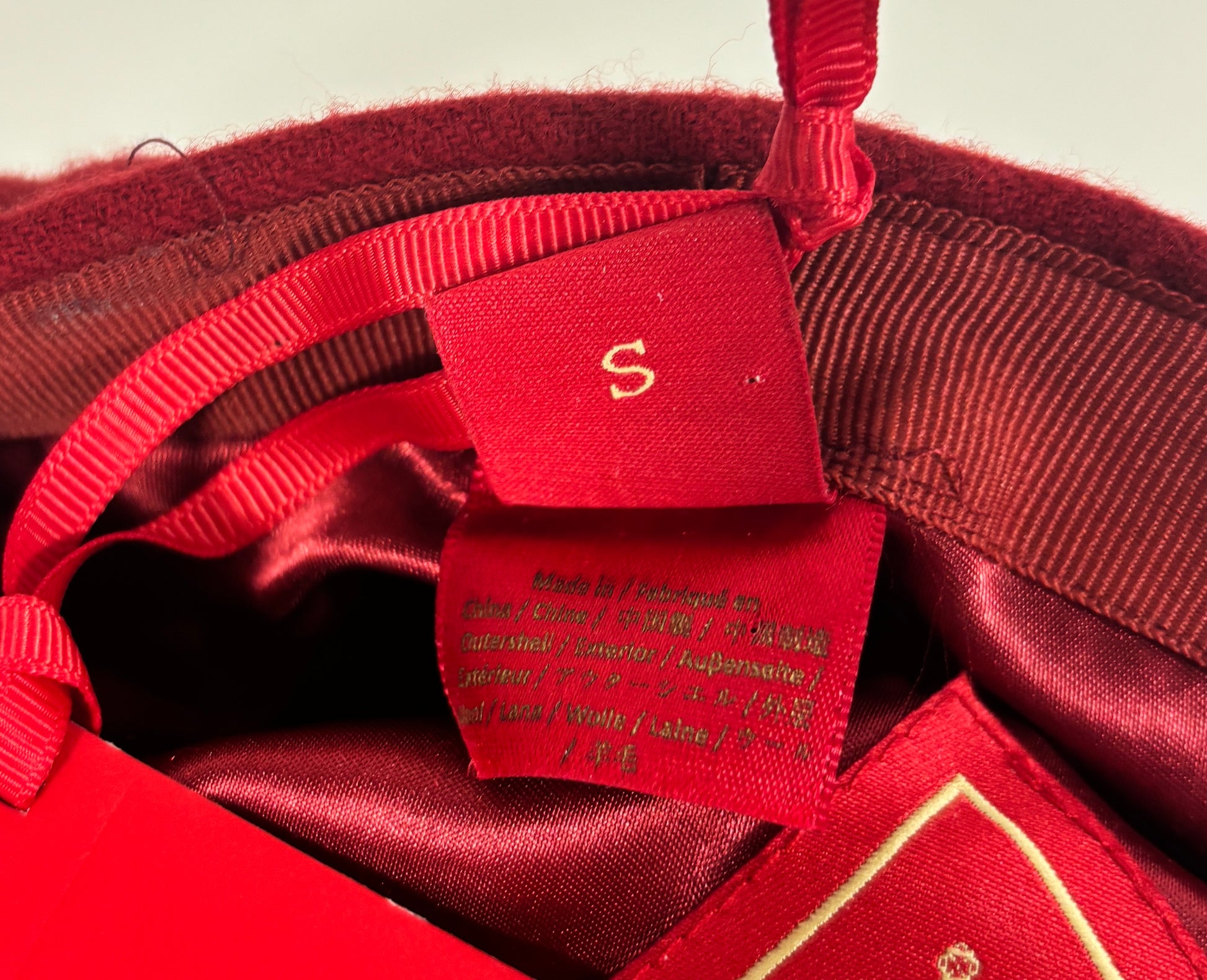 Christys London Red Wool Flat Cap Small