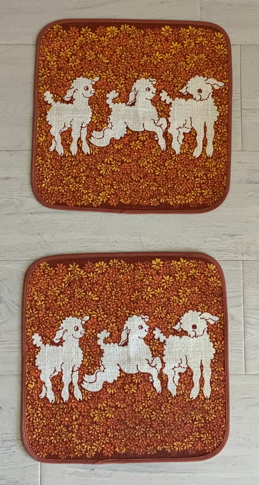 Vintage Handvask Denmark Sheep Theme Jute Placemats