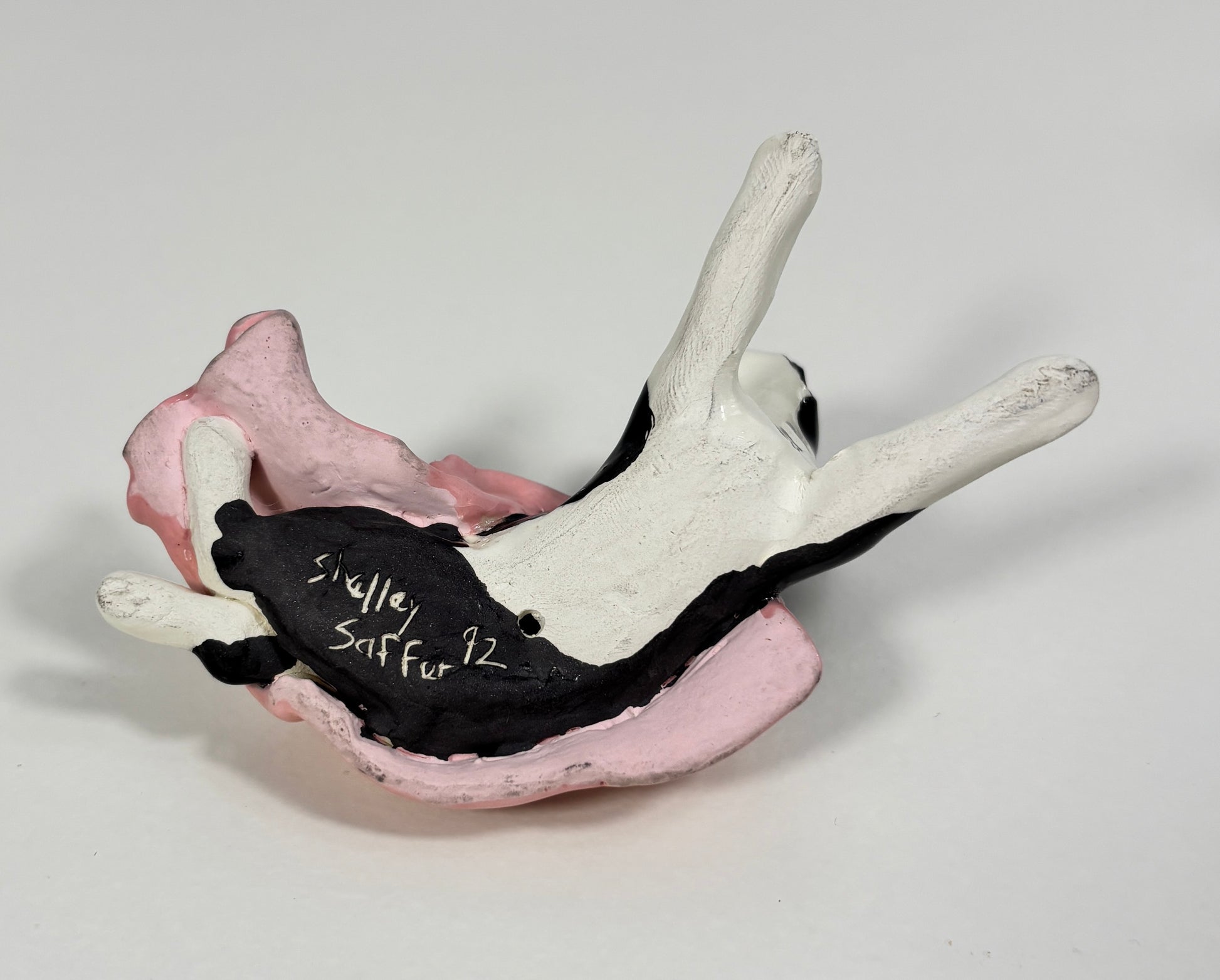 Handmade Boston Terrier in a Blanket Figurine