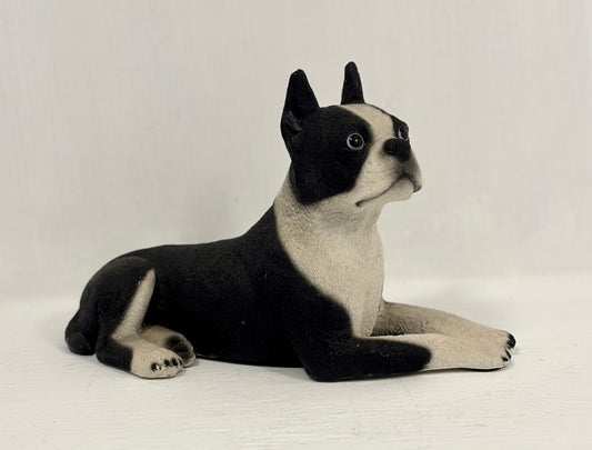 Living Stone Boston Terrier Dog Statuette