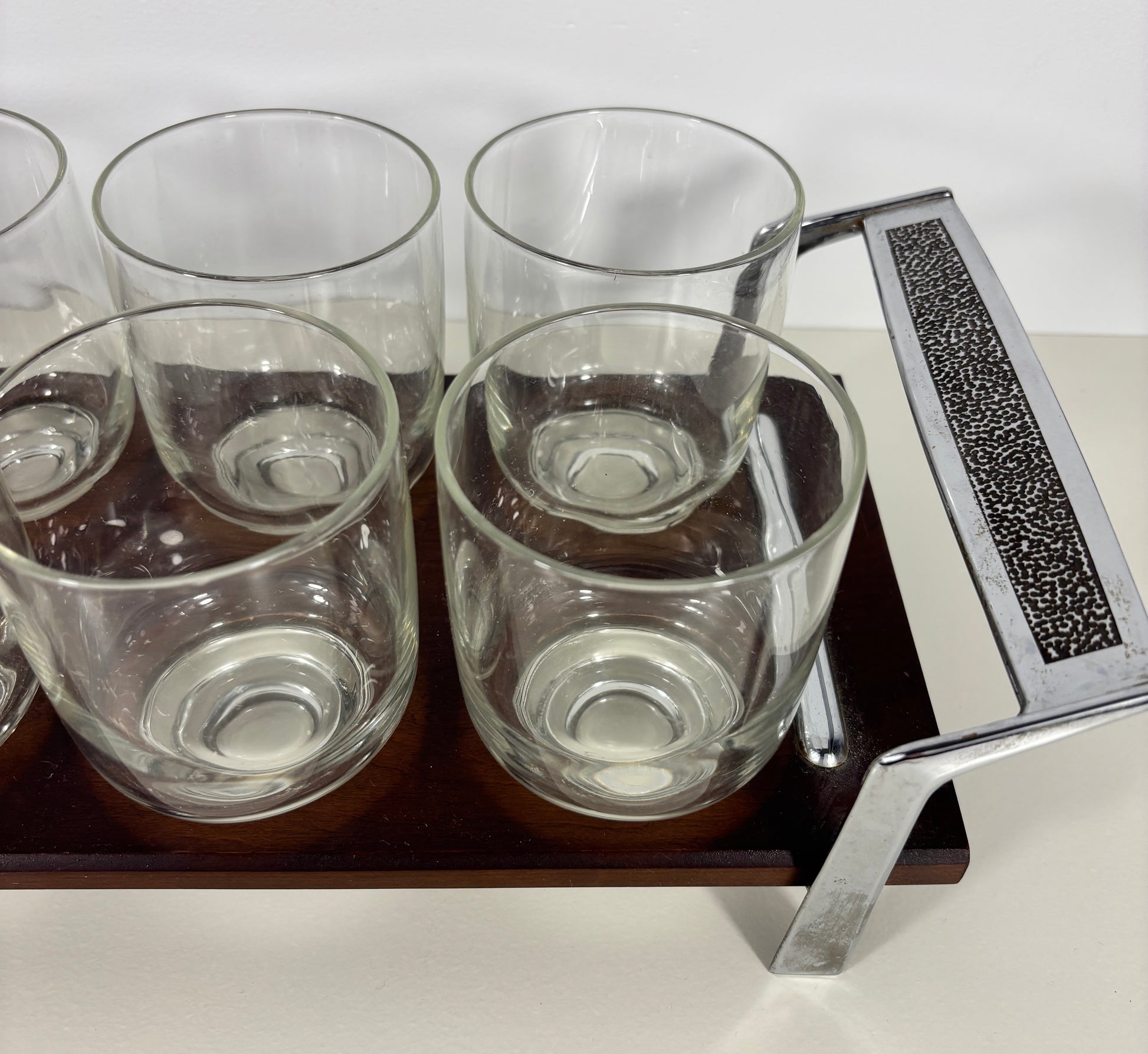 Vintage Eva Zeisel Teak Barware Glasses Set