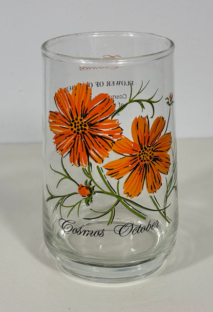 Dominion Glass Cosmos October Flower of the Month Glass Tumbler