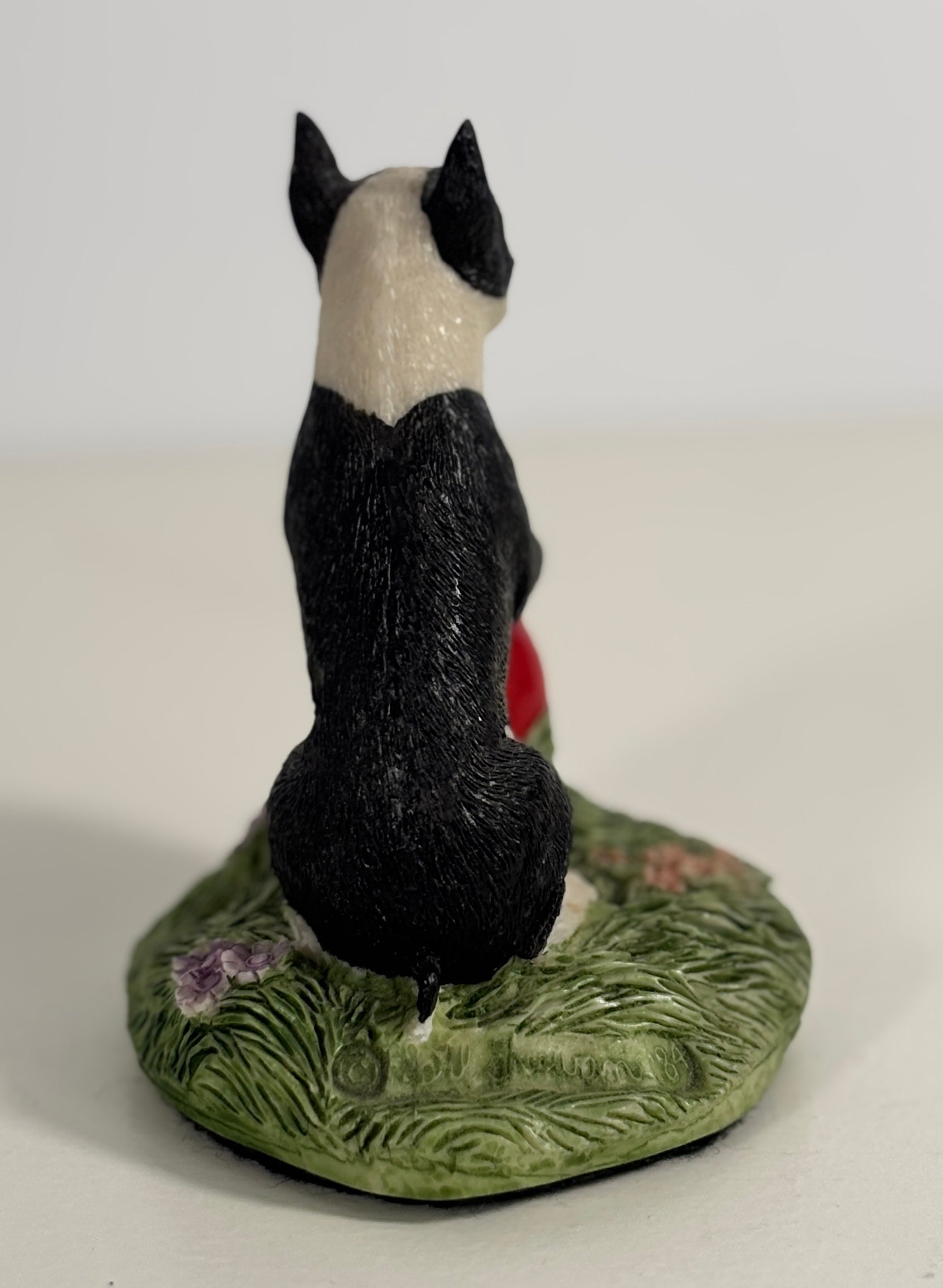 Charmstone Boston Terrier on a Red Ball Figurine