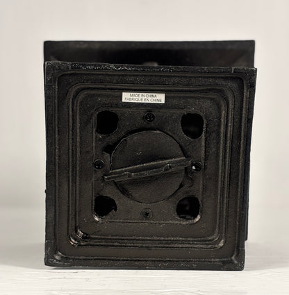 Japanese Cast Iron Pagoda Garden Lantern With Butterfly Motif