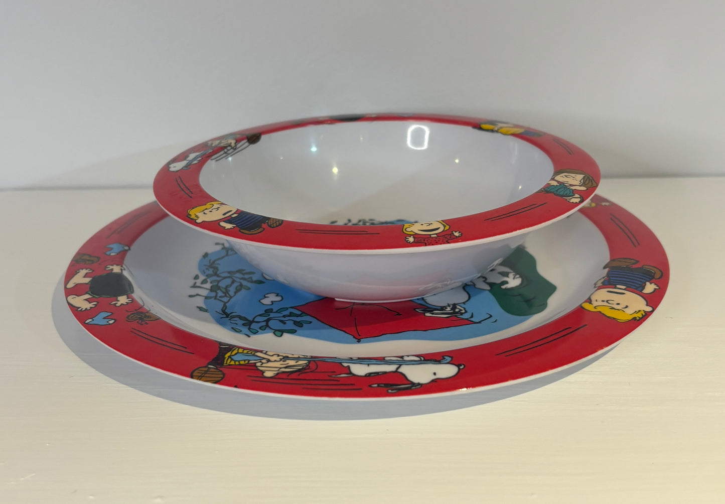 Charlie Brown and Snoopy Shatterproof Kids Plate and Bowl