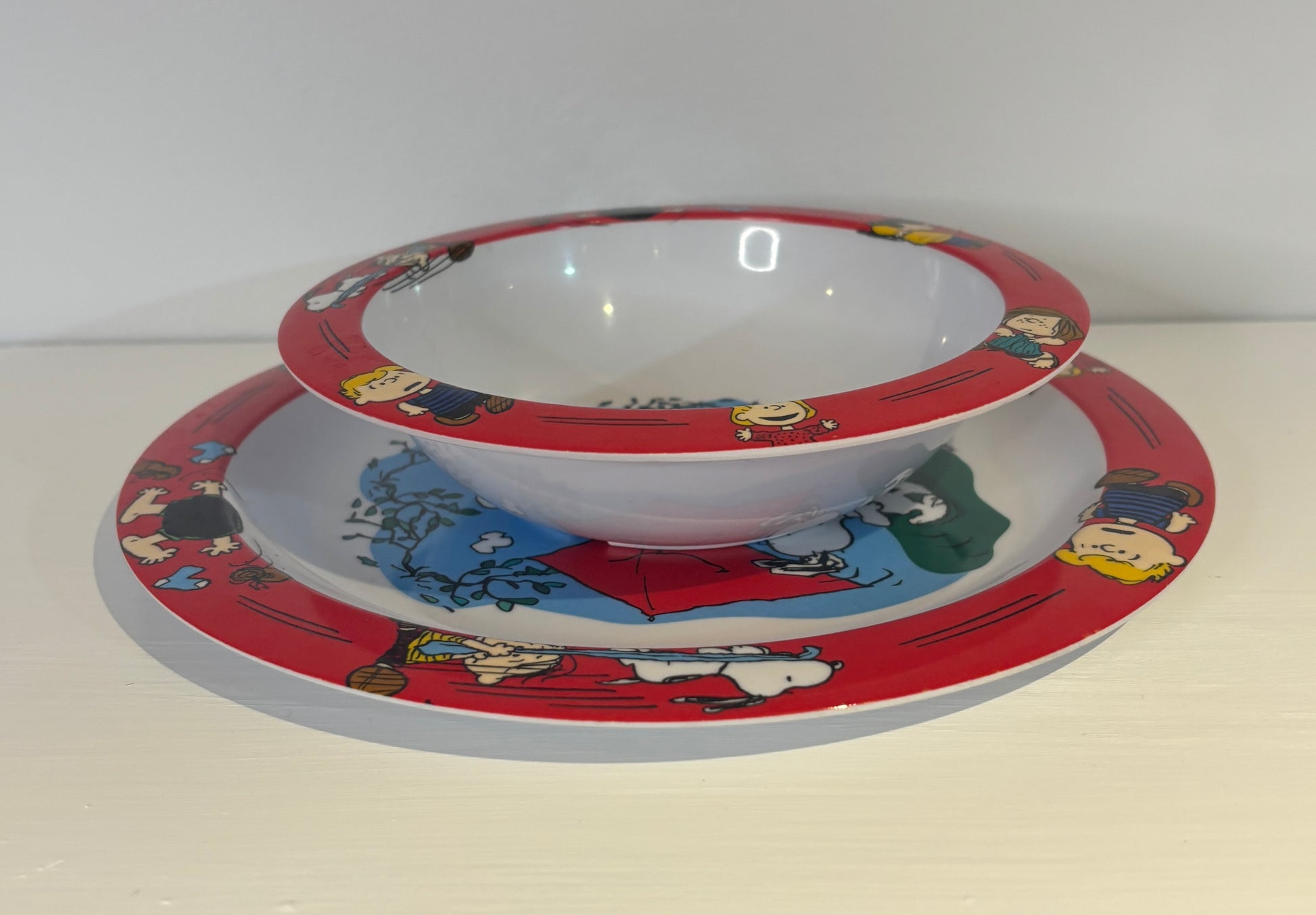 Charlie Brown and Snoopy Shatterproof Kids Plate and Bowl