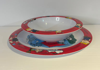 Charlie Brown and Snoopy Shatterproof Kids Plate and Bowl