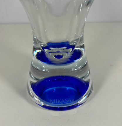 Rare Vintage Mikasa Devala Blue Bubble Martini Cocktail Glass