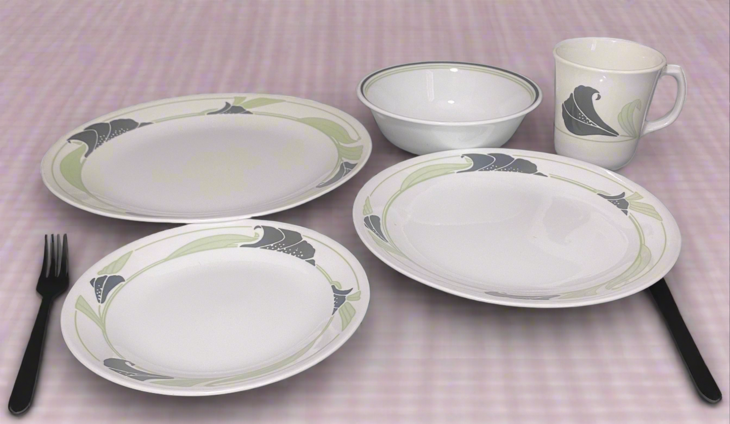 Corelle Black Orchid Dinner Set