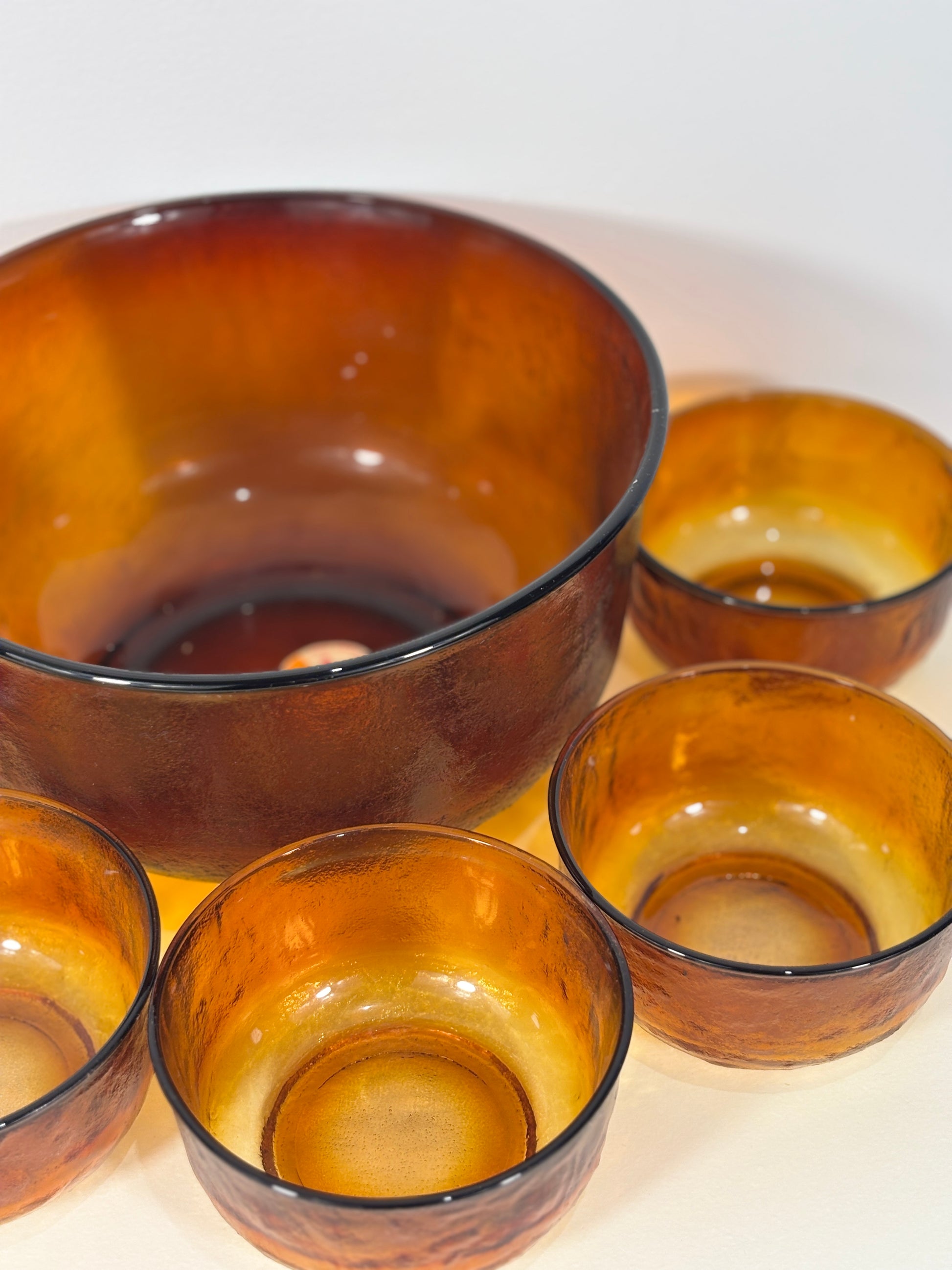 Arcoroc Sierra Amber Glass Bowl Set