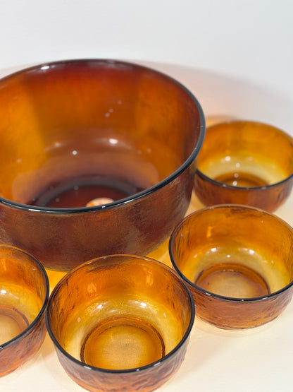 Arcoroc Sierra Amber Glass Bowl Set