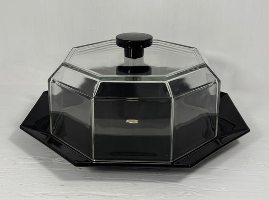 Arcoroc Octime Octagon Shaped Covered Cake or Cheese Plate