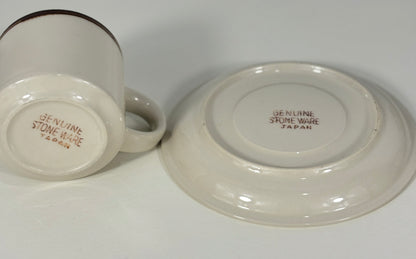 Japan Showa Era Espresso or Tea Mugs and Saucer Set