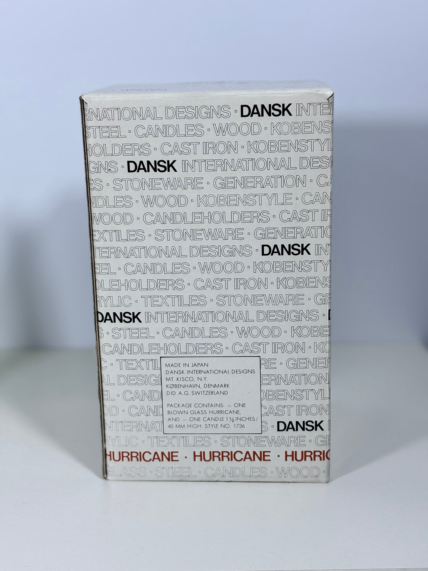 Vintage Dansk Glass Hurricane Lamp Candle Holder