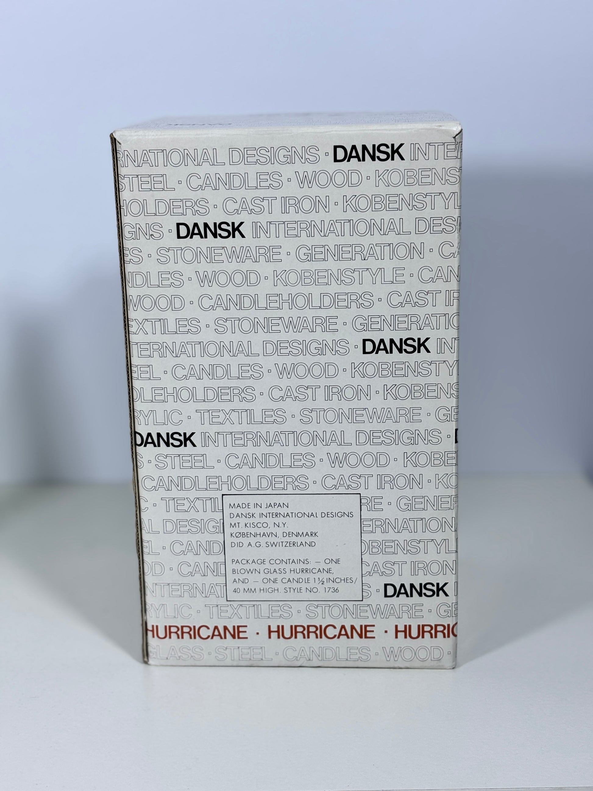 Vintage Dansk Glass Hurricane Lamp Candle Holder
