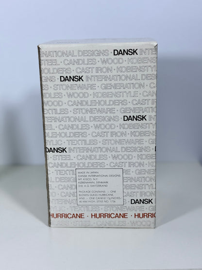 Vintage Dansk Glass Hurricane Lamp Candle Holder