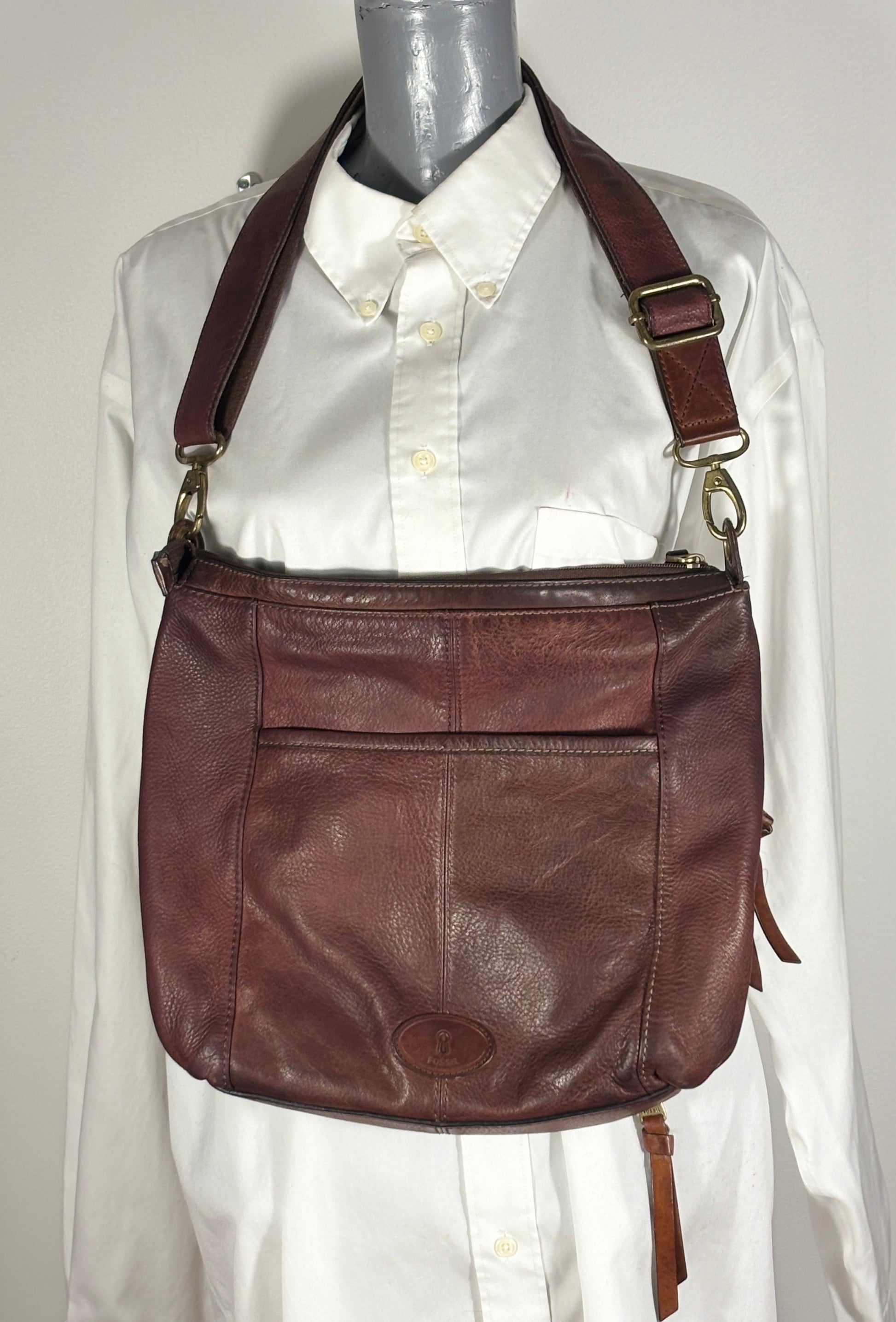Fossil Morgan Brown Leather Crossbody Purse