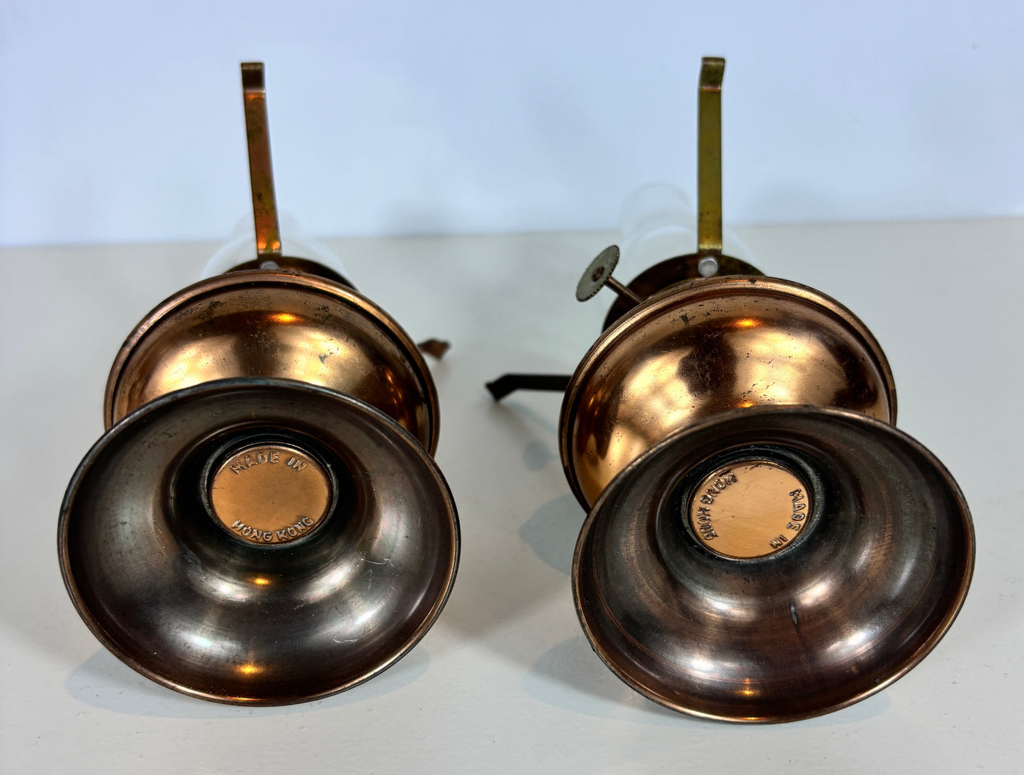 Made in Hong Kong Vintage Copper Oil Lamps