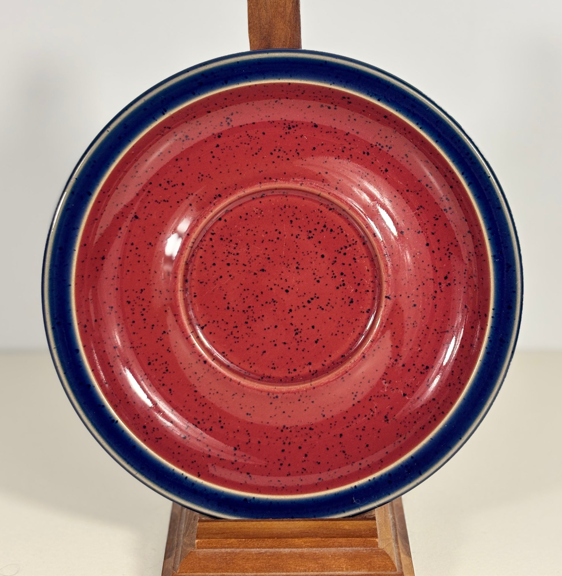 Denby Harlequin Red and Blue Saucer