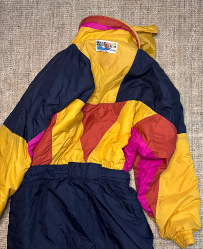 Colorful jacket with a pattern on a textured surface