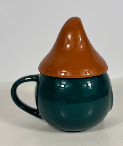 Indigo Gnome Shaped Holiday Mug with Lid