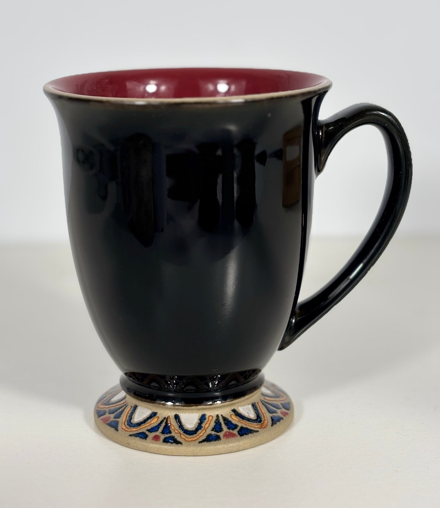 Denby Batik Black Footed Coffee Mugs
