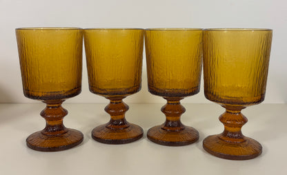 Ravenhead Siesta Amber Wine Glass Goblet Set