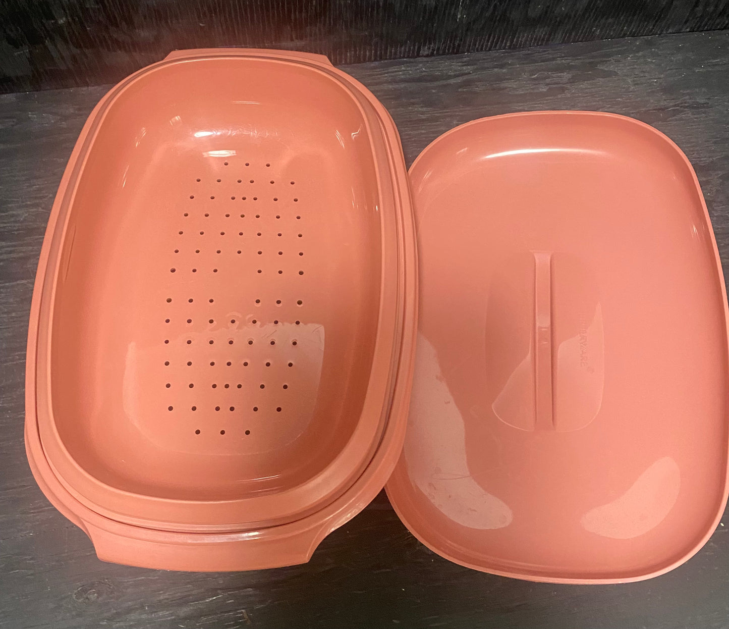 Pink Tupperware Vegetable Steamer Container