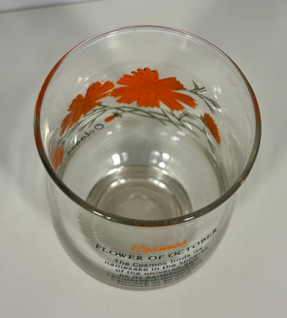 Dominion Glass Cosmos October Flower of the Month Pedestal Tumbler