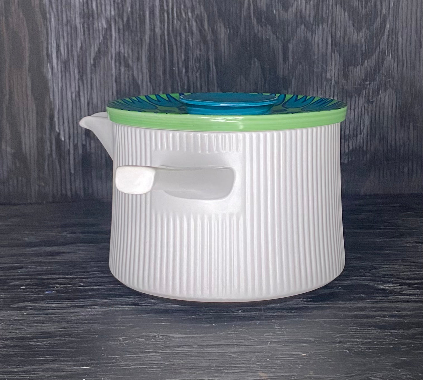 Thomas Rosenthal Flammfest Green and Blue Flower Saucepan Pot