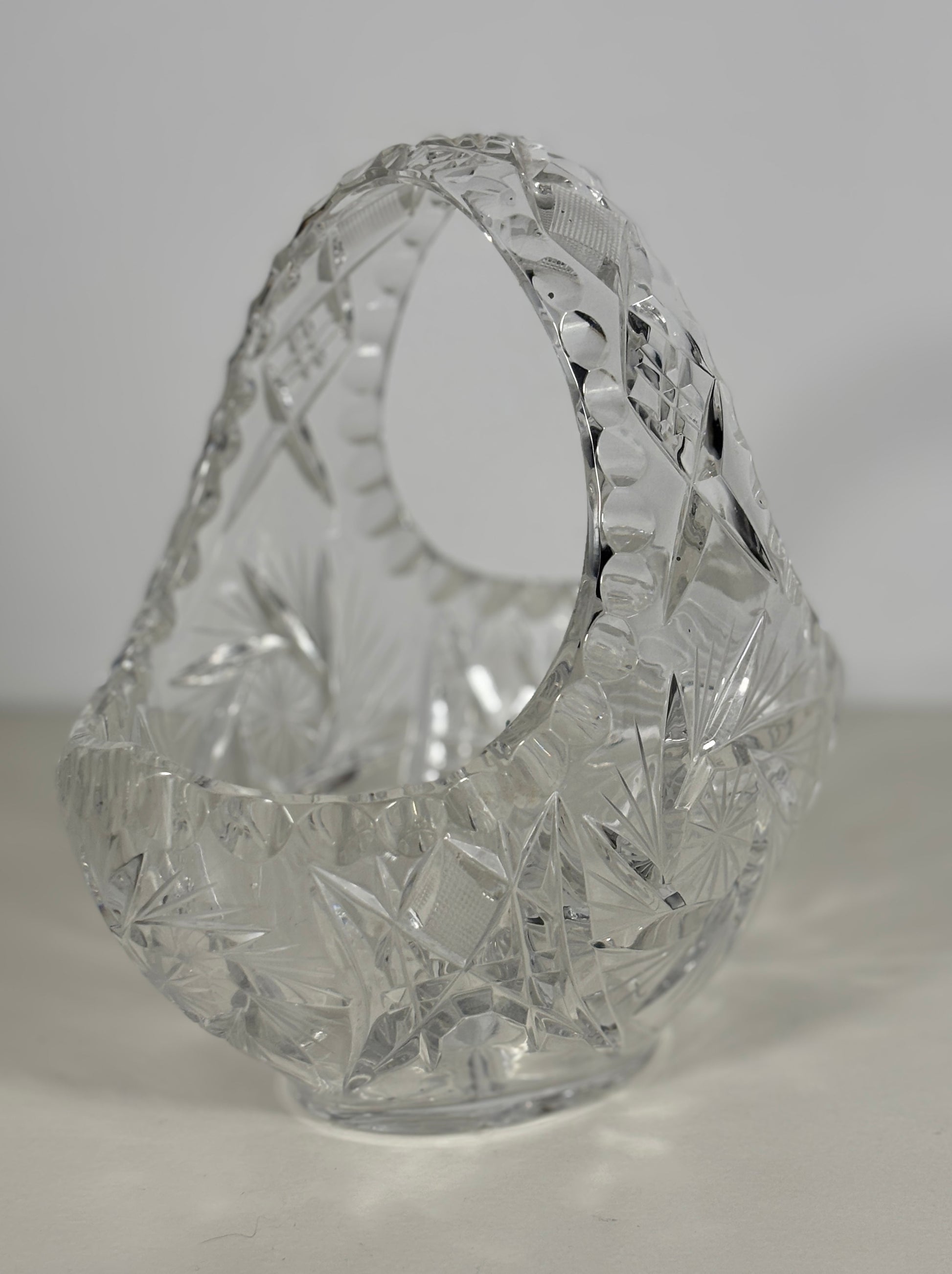 Bohemia Pinwheel Star Hand Cut Crystal Basket