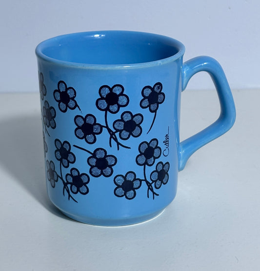 Kiln Craft Blue Flowers Retro Coffee Mug