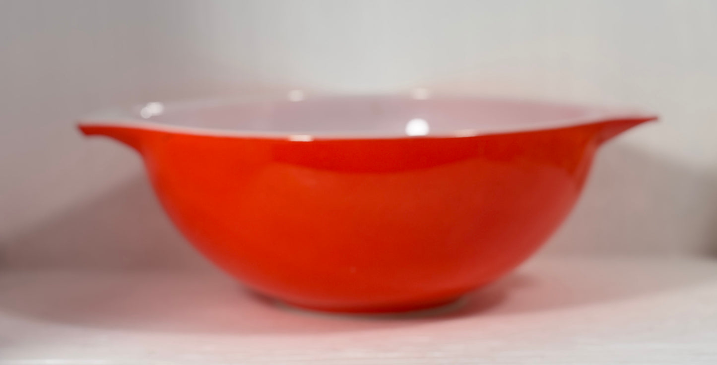 Red bowl on a white background