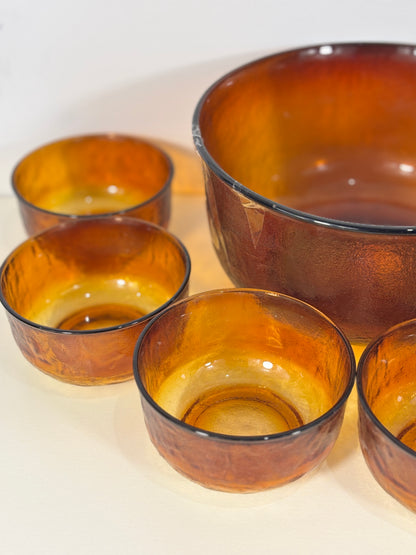 Arcoroc Sierra Amber Glass Bowl Set