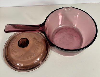 Cranberry Corning Visions 1 Litre Covered Saucepan