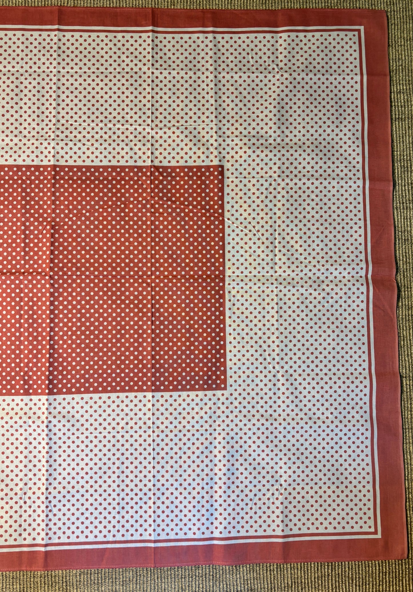Vintage Polka Dot Cotton Tablecloth