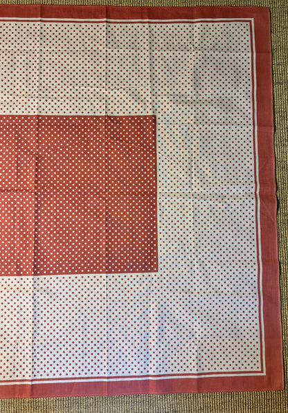 Vintage Polka Dot Cotton Tablecloth