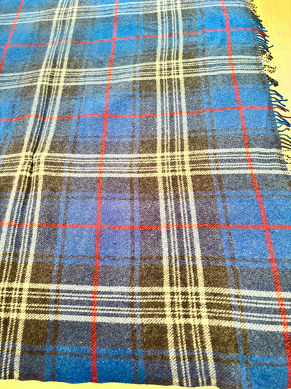 Highland Home Scotland Blue Tartan Throw Blanket