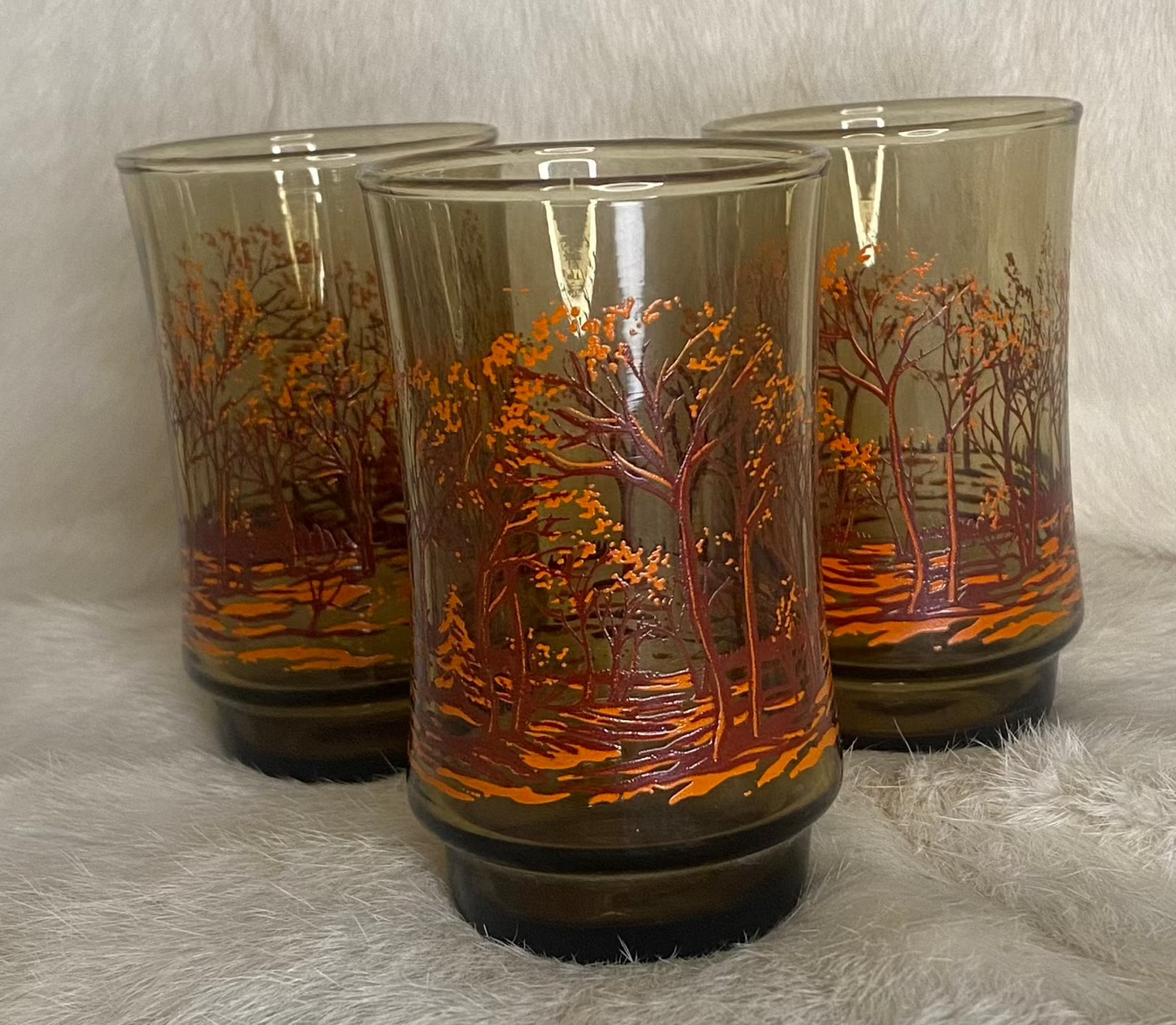 Libbey Forest Amber Drink Glasses