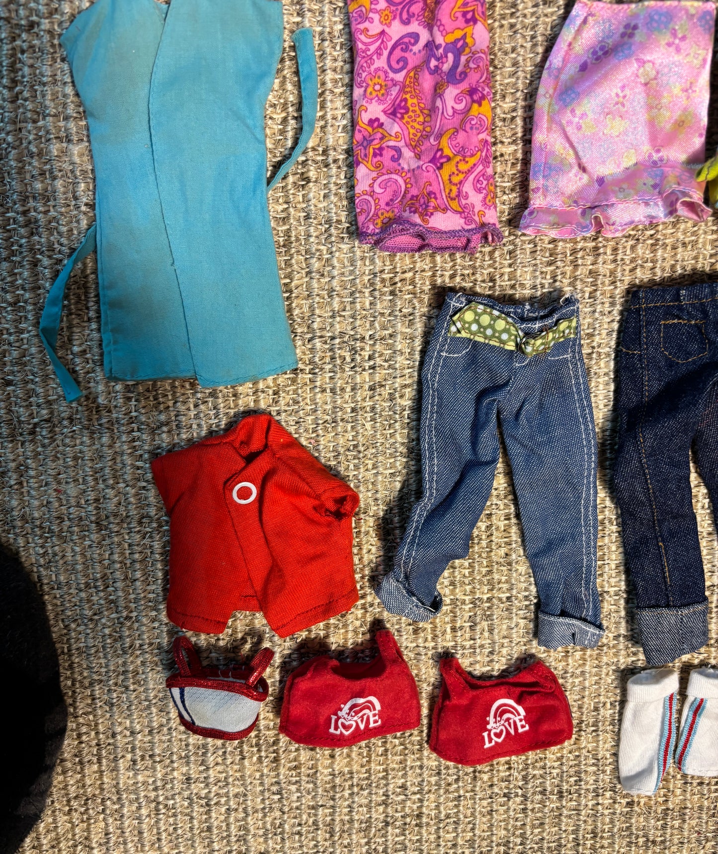 Lot of Vintage Barbie Doll and Various Doll Clothes