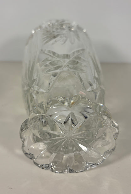 Mid Century Pinwheel Starburst Crystal Vase