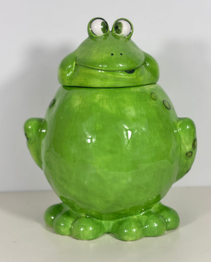 Bella Casa by Ganz Cross Eyed Frog Cookie Jar