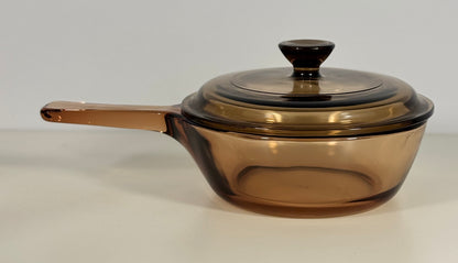 Corning Visions Amber Covered Skillet